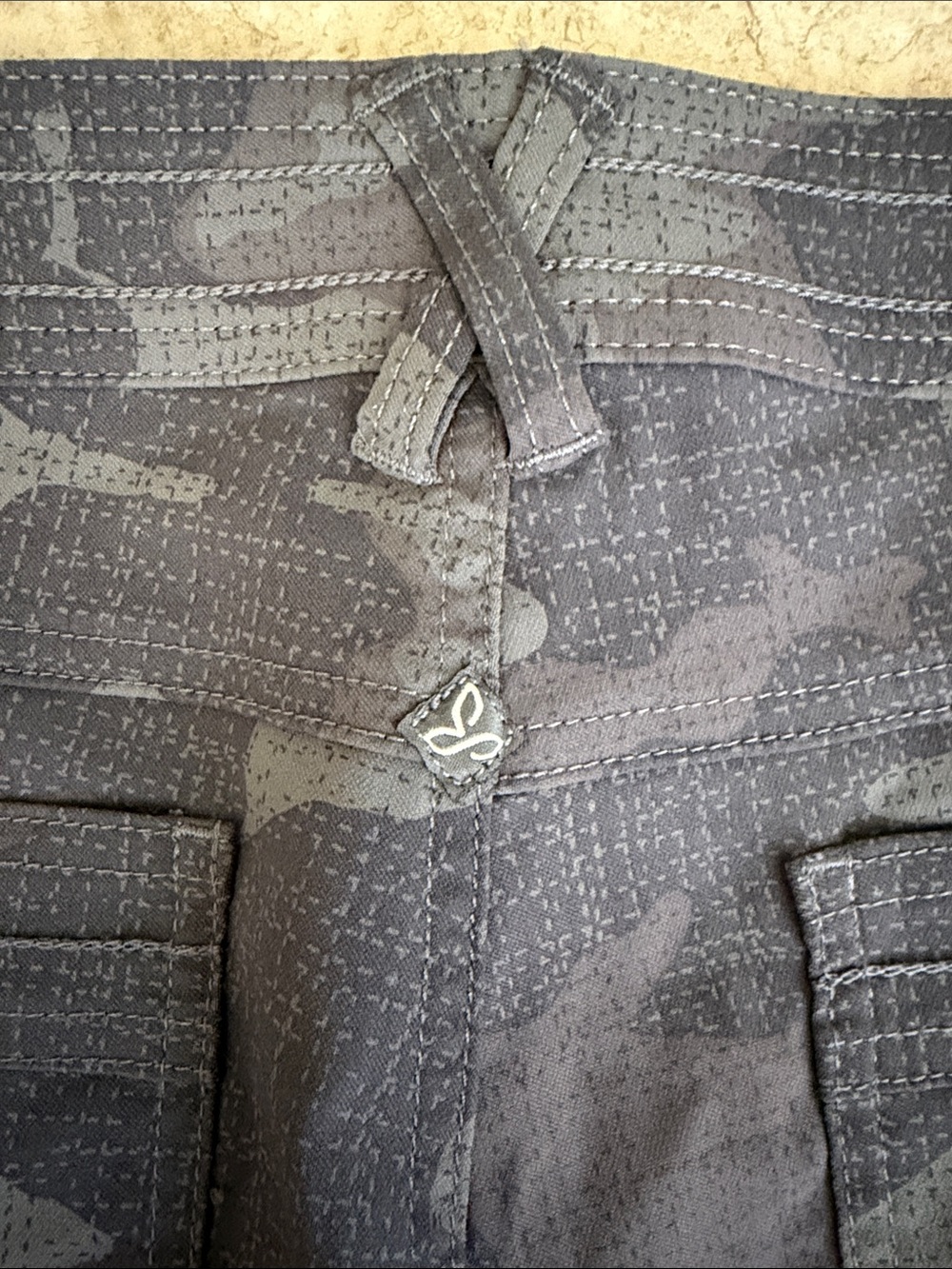 Prana Women's Dark Gray Camo Cargo Shorts - Picture 4 of 8